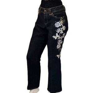 - Apollo Petite Black Butterfly Jeans